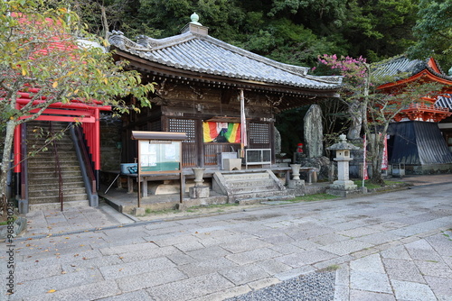 A Japanese temple : a scene of the precincts of Kimii-dera Temple in Walayama City in Wakayama Prefecture photo