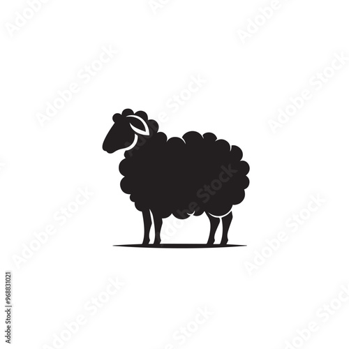 Sheep silhouette. Sheep logo, icon. Sheep vector design isolated on white. background.