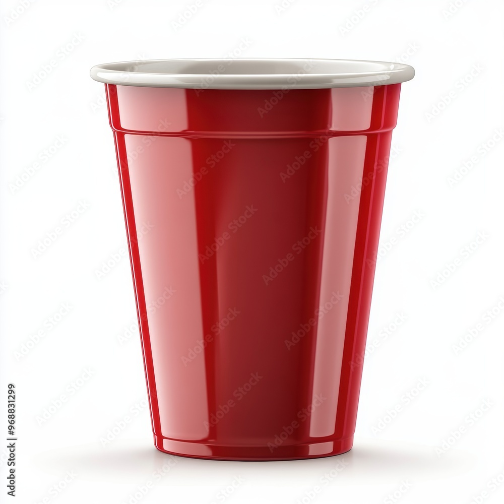 Sleek Plastic Disposable Cup on White Background Sleek Plastic Disposable Cup on White Background