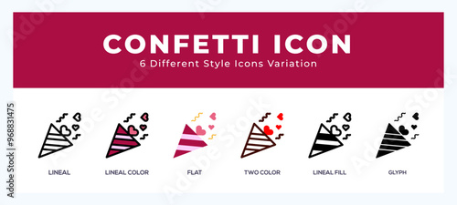 Confetti set of vector icon. For web. and mobile app