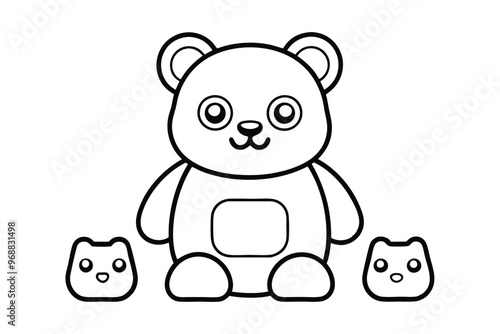 Cute supplement gummy bear drawing set. clipart vector illustration on white background.