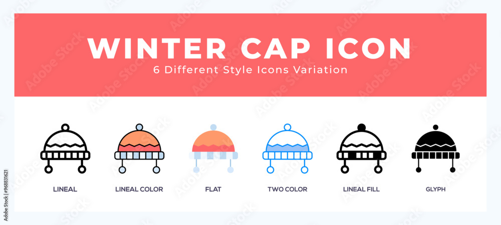 Winter cap pack of icons. vector illustration. Winter cap pack of icons. vector illustration.