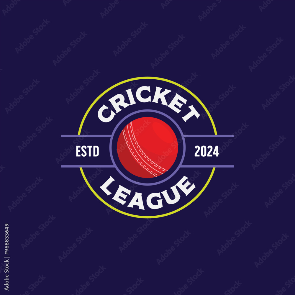 simple circle logo design template cricket ball emblem. vintage cricket club logo icon illustration simple circle logo design template cricket ball emblem. vintage cricket club logo icon illustration