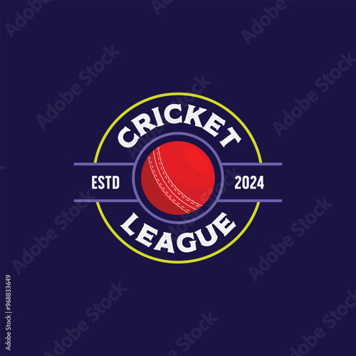 simple circle logo design template cricket ball emblem. vintage cricket club logo icon illustration