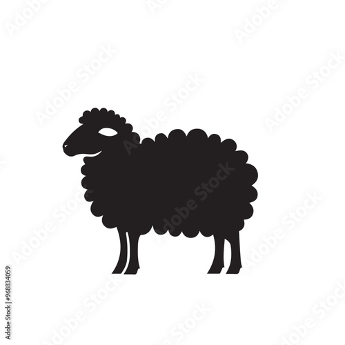 Sheep silhouette. Sheep logo, icon. Sheep vector design isolated on white. background.