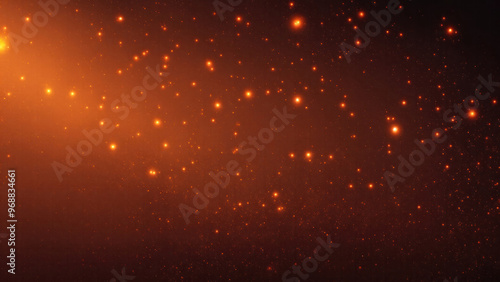 Dark Orange Glow Particle Abstract Digital Background
