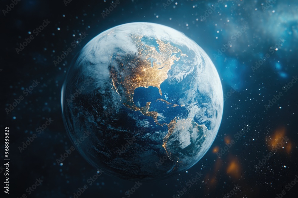 Obraz premium earth and moon