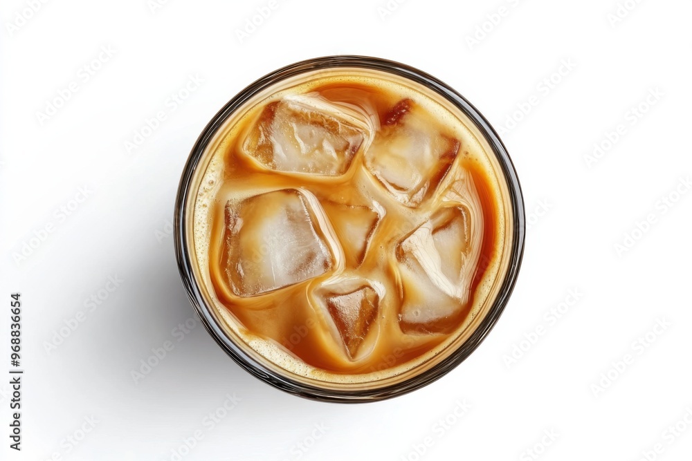Caramel Delight: Iced Macchiato Glass Caramel Delight: Iced Macchiato Glass