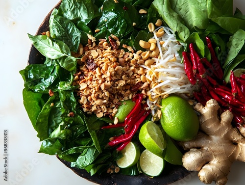 Vibrant Thai Miang Kham Ingredients Bursting with Flavor and Color photo