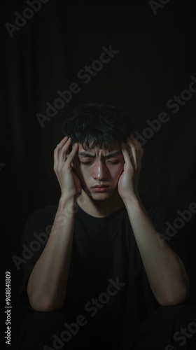 person with headache