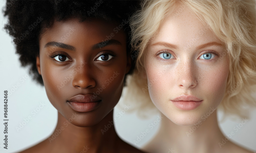 Symmetry in Diversity: A Striking Photo of Contrasting Skin Tones and Beauty Symmetry in Diversity: A Striking Photo of Contrasting Skin Tones and Beauty