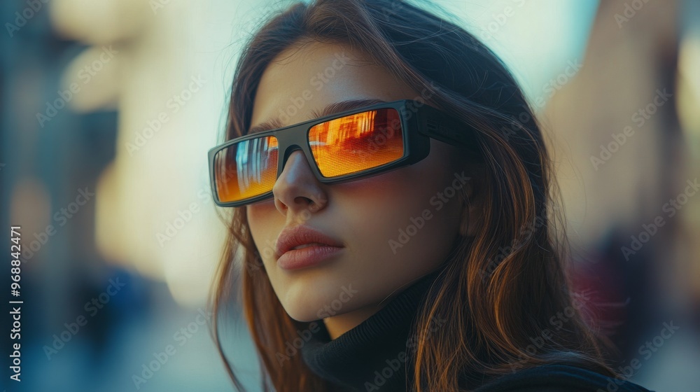 AI-powered smart glasses providing real-time translation for global travelers: Glasses that translate speech into subtitles in real-time, enhancing communication for tourists. AI-powered smart glasses providing real-time translation for global travelers: Glasses that translate speech into subtitles in real-time, enhancing communication for tourists.