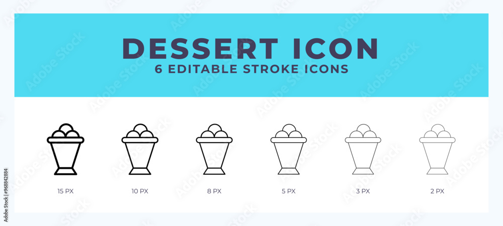 Dessert line icon symbol. Logo. Icon vector illustration with editable stroke. Dessert line icon symbol. Logo. Icon vector illustration with editable stroke.