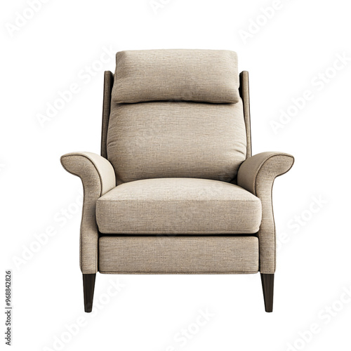 Elegant beige armchair with a comfortable design, perfect for enhancing any living space with style and coziness.