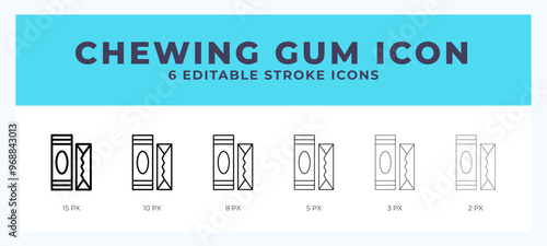 Chewing gum icon symbol. Isolated. Vector illustration with editable stroke.