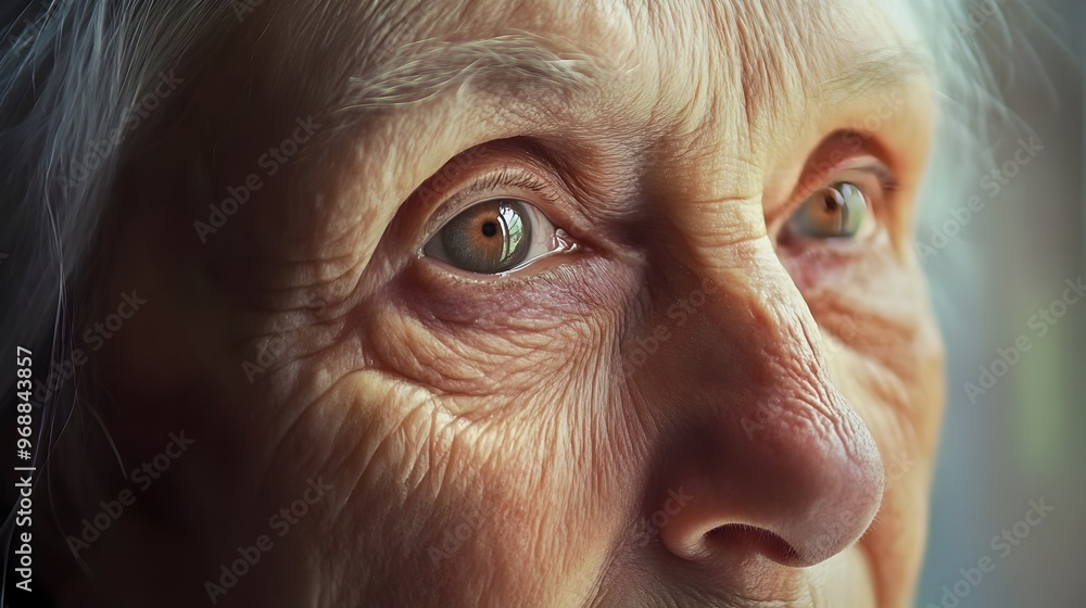 Captivating Portrait of an Elderly Woman with Radiant Gaze and Soulful Expression Captivating Portrait of an Elderly Woman with Radiant Gaze and Soulful Expression