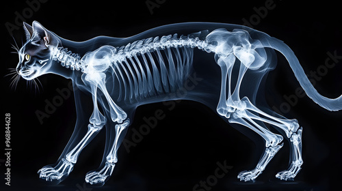 Wallpaper Mural a cat's x-ray skeleton on a black background Torontodigital.ca