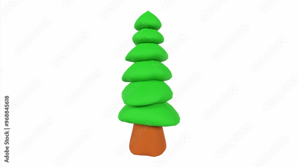 Vibrant 3D layered green tree design for creative use Vibrant 3D layered green tree design for creative use