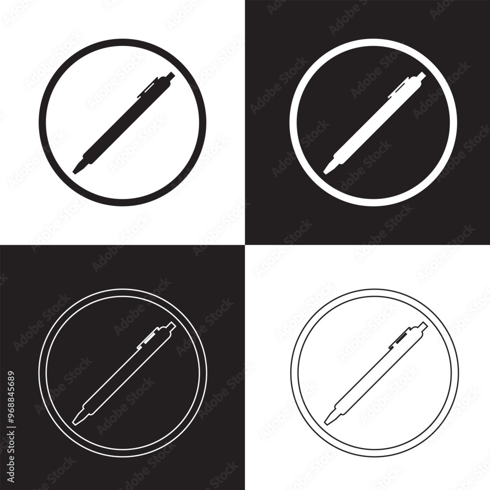 Pen simple icon set. Pen symbol collection. isolated on white and black background. Clothing icons. Vector Illustration. EPS 10 Pen simple icon set. Pen symbol collection. isolated on white and black background. Clothing icons. Vector Illustration. EPS 10