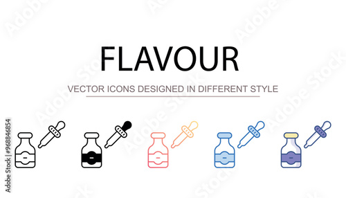 Flavour icon design with white background stock illustration