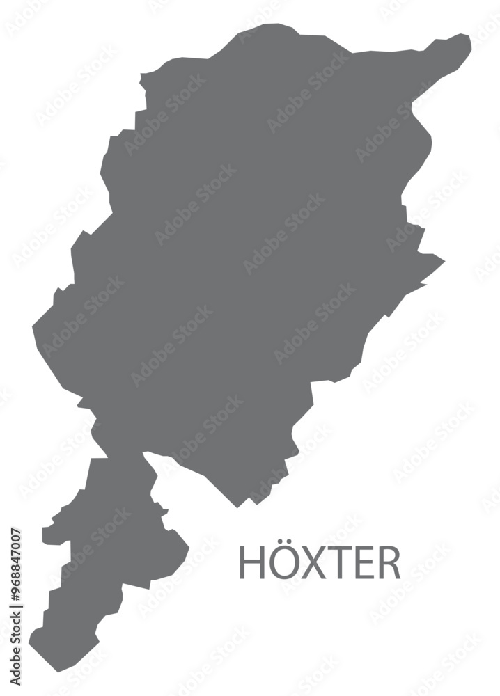 Höxter city map with boroughs grey illustration silhouette shape Höxter city map with boroughs grey illustration silhouette shape