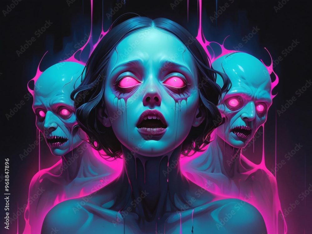 A spine-chilling scene featuring three ominous entities
A spine-chilling scene featuring three ominous entities