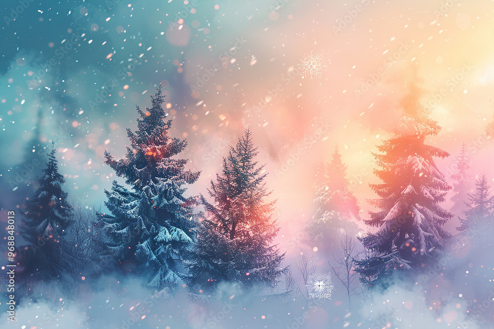 Christmas greeting card with bright winter holiday composition and New Year background Christmas greeting card with bright winter holiday composition and New Year background