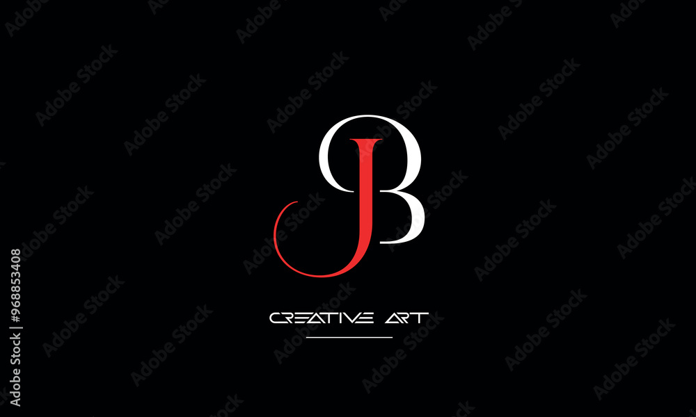 Fototapeta premium JB, BJ, J, B abstract letters logo monogram