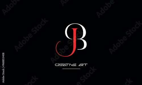 JB, BJ, J, B abstract letters logo monogram