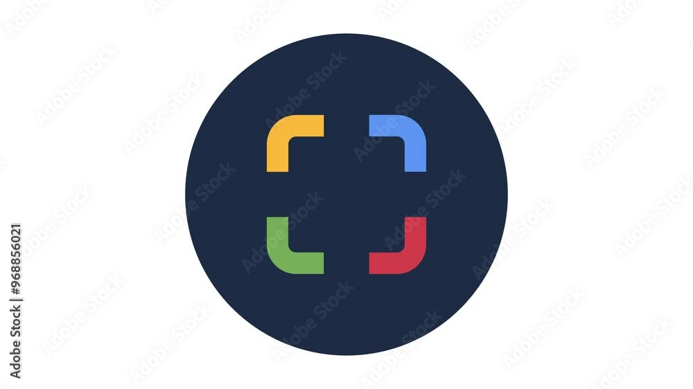 photo scanner icon animation. Capture icon, center focus symbol. scan QR code icon, auto focus icon, screen shot, resize, minimize, maximize, full screen