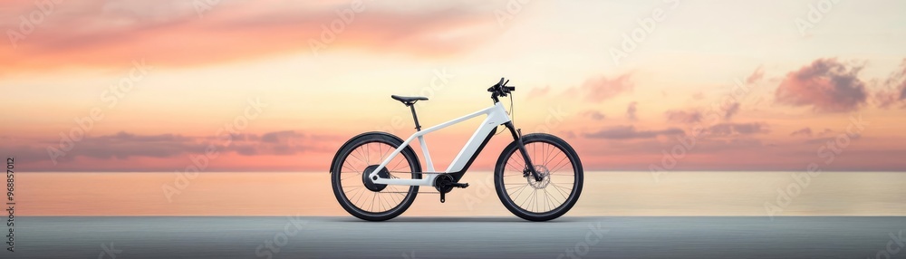 Fototapeta premium Convenient e-bike, renewable energy integration, smooth mobility for city travel, futuristic eco-friendly design