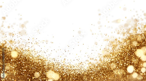 A festive background featuring a cascade of shimmering gold glitter and star-shaped confetti falling from the top. The gradient effect transitions from dense at the top to sparse towards the bottom.