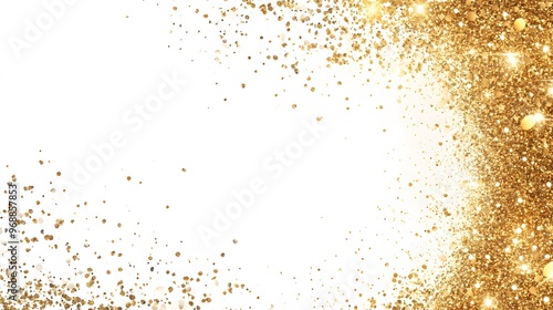 A festive background featuring a cascade of shimmering gold glitter and star-shaped confetti falling from the top. The gradient effect transitions from dense at the top to sparse towards the bottom.