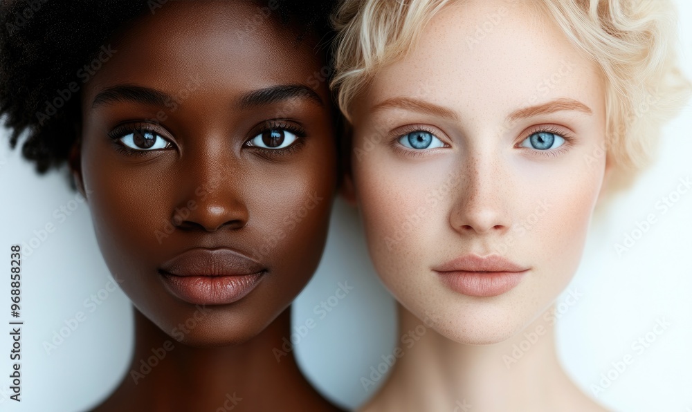 Symmetry in Diversity: A Striking Photo of Contrasting Skin Tones and Beauty Symmetry in Diversity: A Striking Photo of Contrasting Skin Tones and Beauty