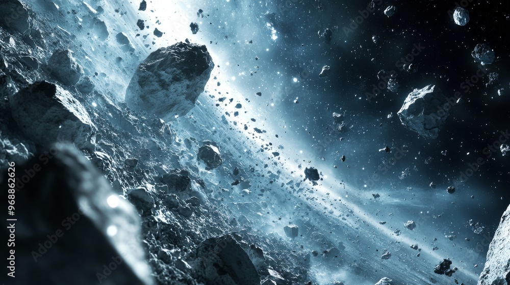 Ai Powered Space Mining Facility Harvesting Materials From Asteroids