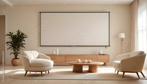 Photo modern style interior room 3d illustration Interior,Kitchen,Washrooms frame living room with colorful white sofa,led with blank frame