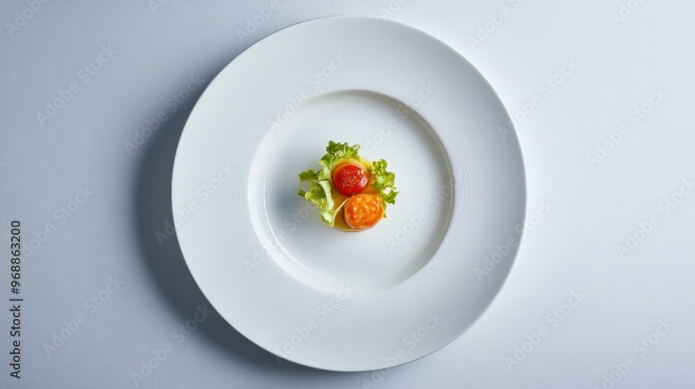 A Simple Plate with Tomato, Orange, and Greens A Simple Plate with Tomato, Orange, and Greens