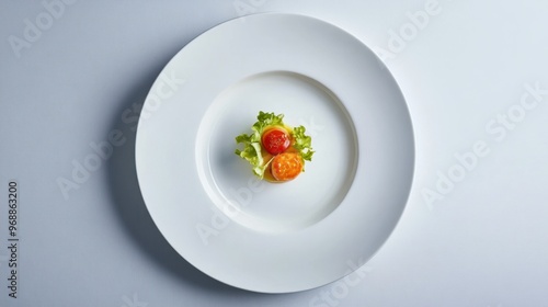 Wallpaper Mural A Simple Plate with Tomato, Orange, and Greens Torontodigital.ca