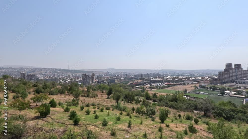 panoramic view of the city of Yerevan, Armenia. slow motion panoramic view of the city of Yerevan, Armenia. slow motion