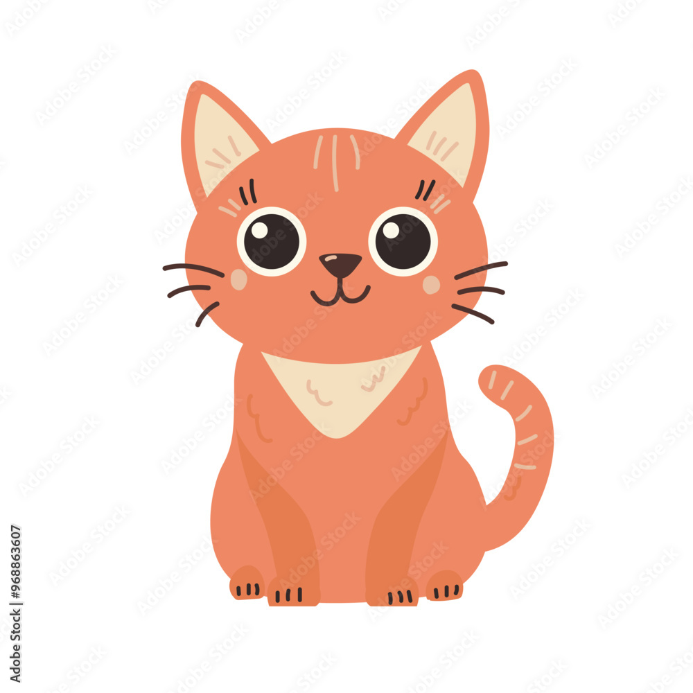 cute happy ginger cat that is sitting. transparent background cute happy ginger cat that is sitting. transparent background