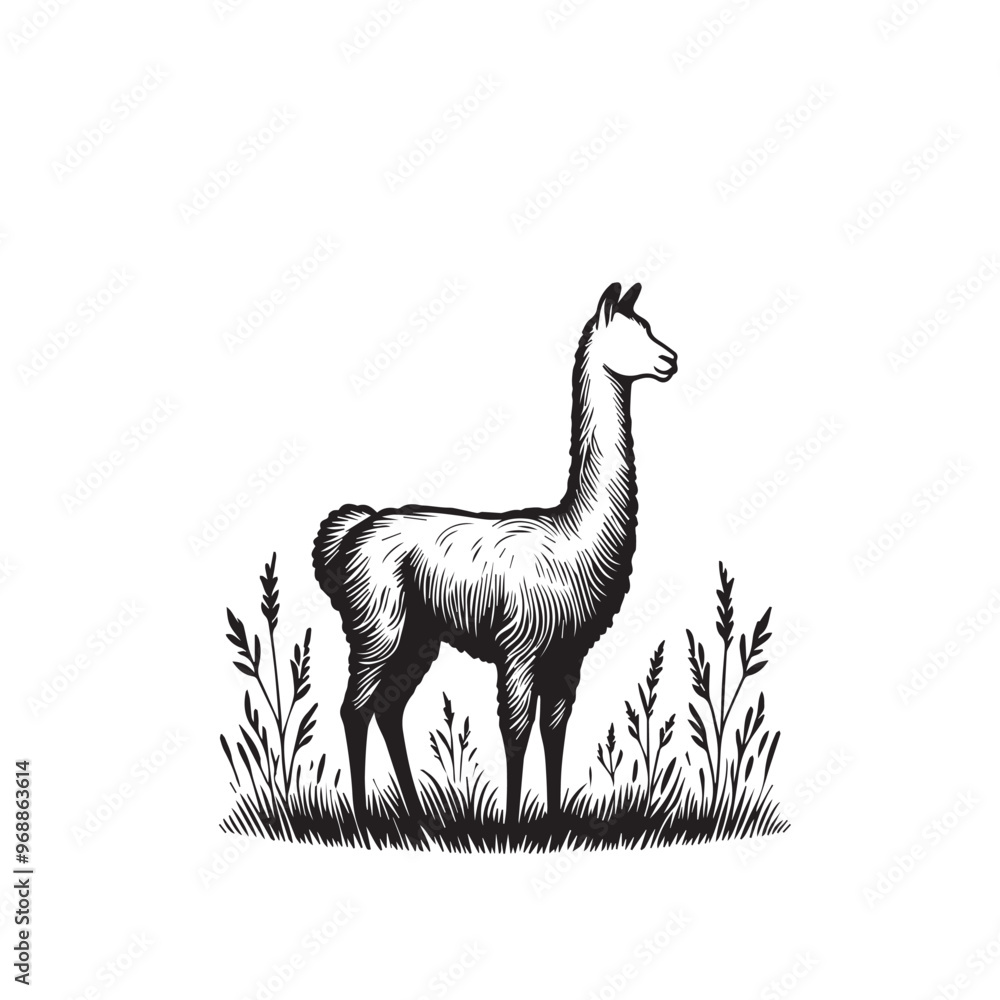 Fototapeta premium Vicuña Silhouette design. Vicuña Silhouette vector design. Llama vector design. Llama logo.
