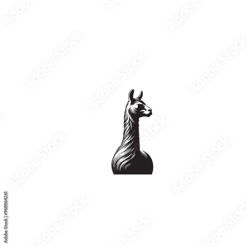 Vicuña Silhouette design. Vicuña Silhouette vector design. Llama vector design. Llama logo.