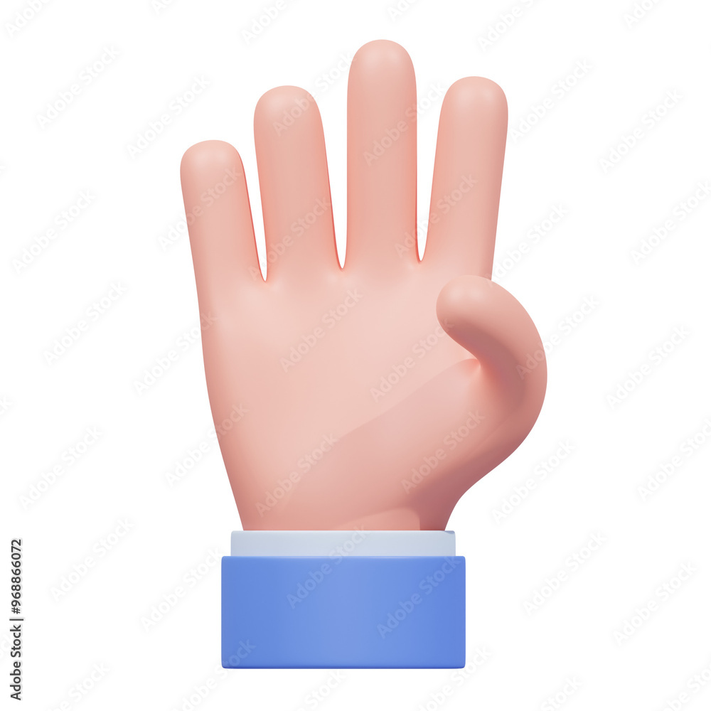 Blue Hand Gesture 3D Illustration Blue Hand Gesture 3D Illustration