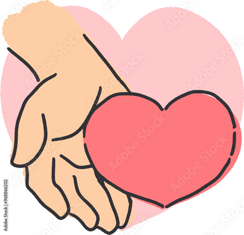 Hand of Love Outstretched in a Warm Gesture Art. Perfect representation for social initiatives, charity organizations, and any project that aims to convey the message of helping and healing.