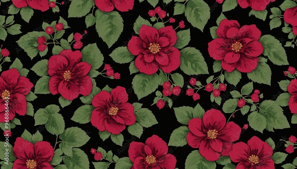 Romantic Red on Deep Canvas Romantic Red on Deep Canvas