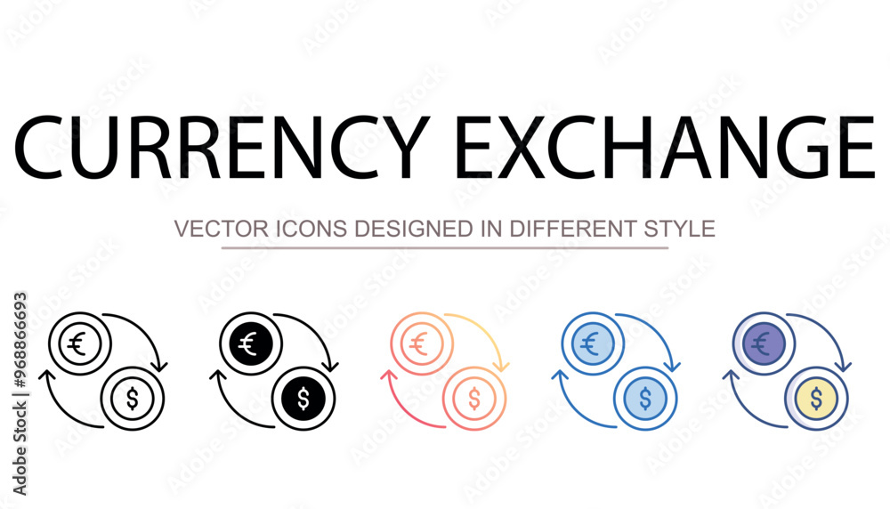 Obraz premium Currency Exchange icon design with white background stock illustration