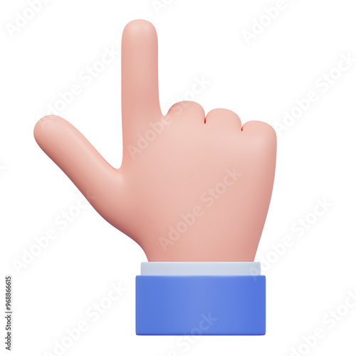 Blue Hand Gesture 3D Illustration photo