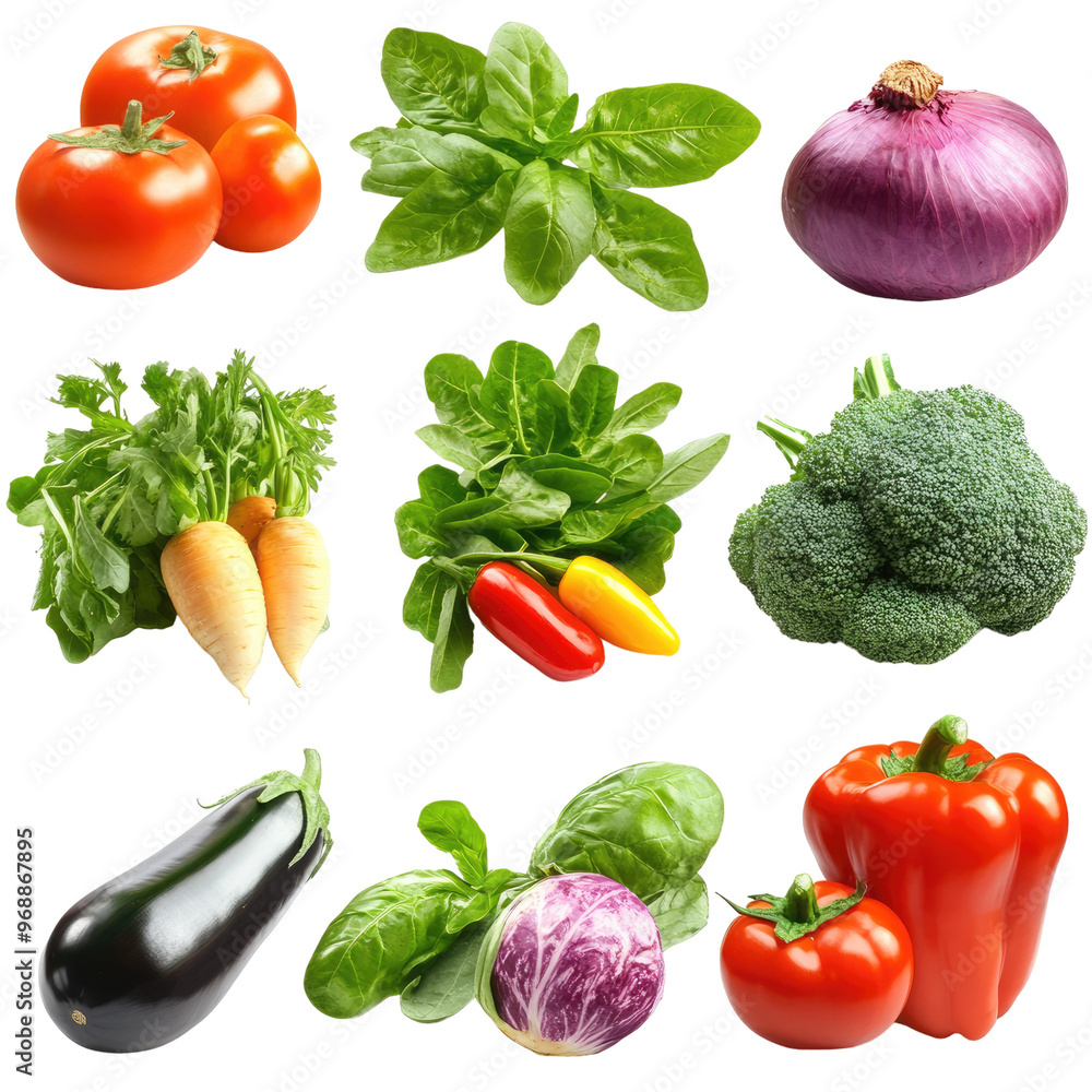 fresh and healthy vegetables collection isolated on transparent background fresh and healthy vegetables collection isolated on transparent background