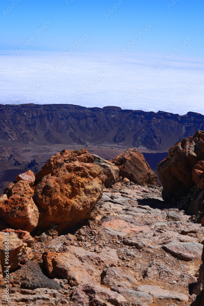 Panorama of caldera in Teide National Park, Tenerife, Canary Islands, Spain.