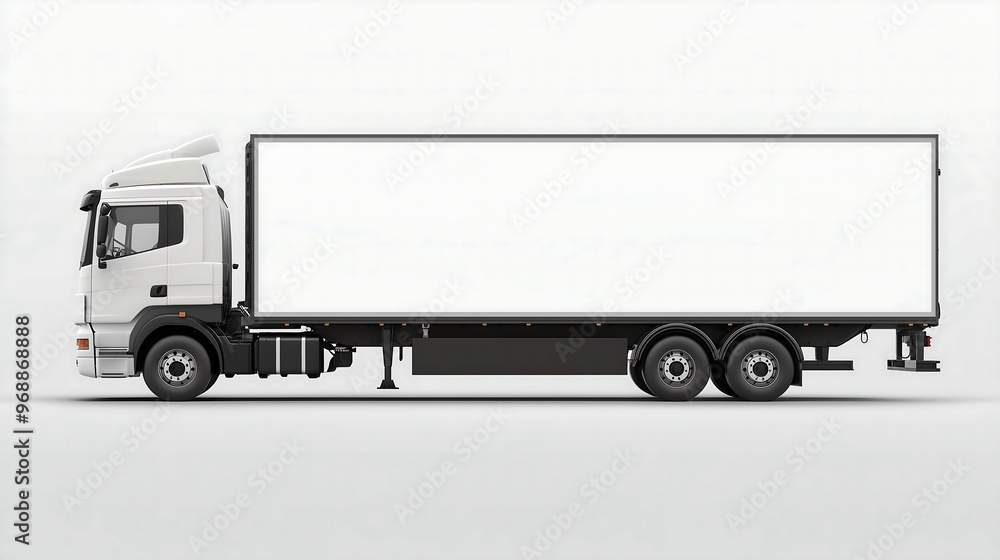 A minimalistic trailer truck mockup with a sleek design A minimalistic trailer truck mockup with a sleek design